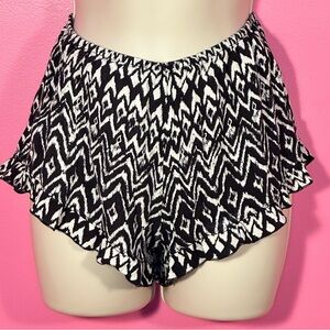 Frilly Boho Black & White Booty Shorts